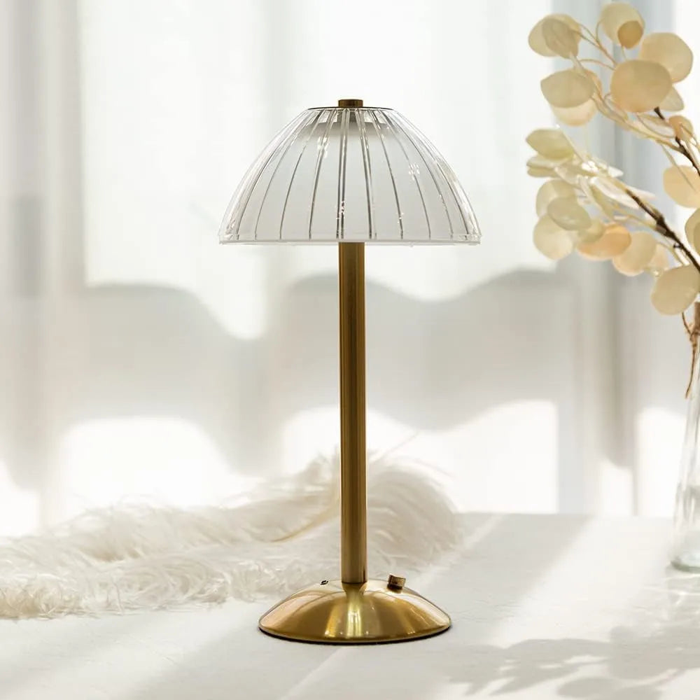 Drahtlose LED-Tischlampe mit Dimmfunktion – Augenfreundliche Nachttischlampe für Wohnzimmer und Schlafzimmer | Karnz