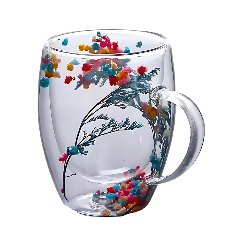 Floral Glass Cup | Karnz