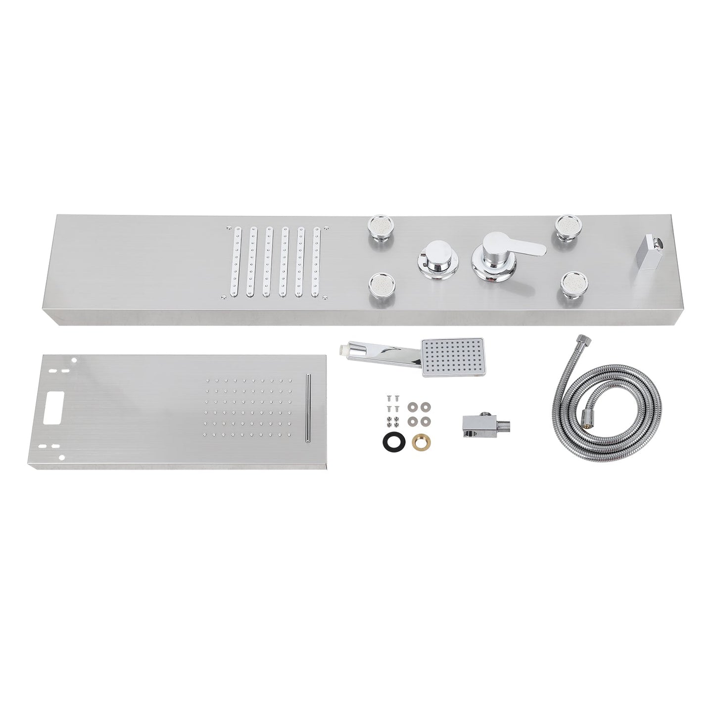 Duschpaneel Edelstahl Wandduschpaneel 5 Funktionen Silber | Karnz