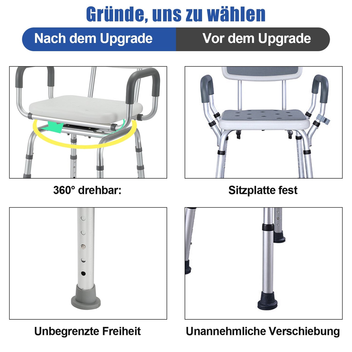 Duschstuhl Duschhocker 360°Drehbarer | Karnz