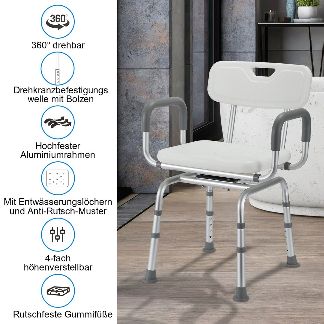 Duschstuhl Duschhocker 360°Drehbarer | Karnz