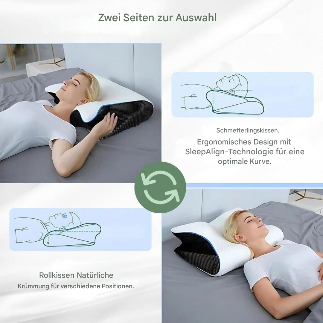 RelaxNek Ergonomisches Gedächtnisschaumkissen – Unterstützung für Nacken und Rücken | Karnz