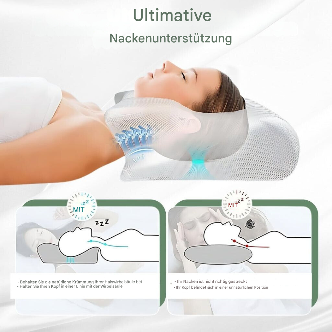 RelaxNeck Ergonomisches Gedächtnisschaumkissen – Unterstützung für Nacken und Rücken | Karnz