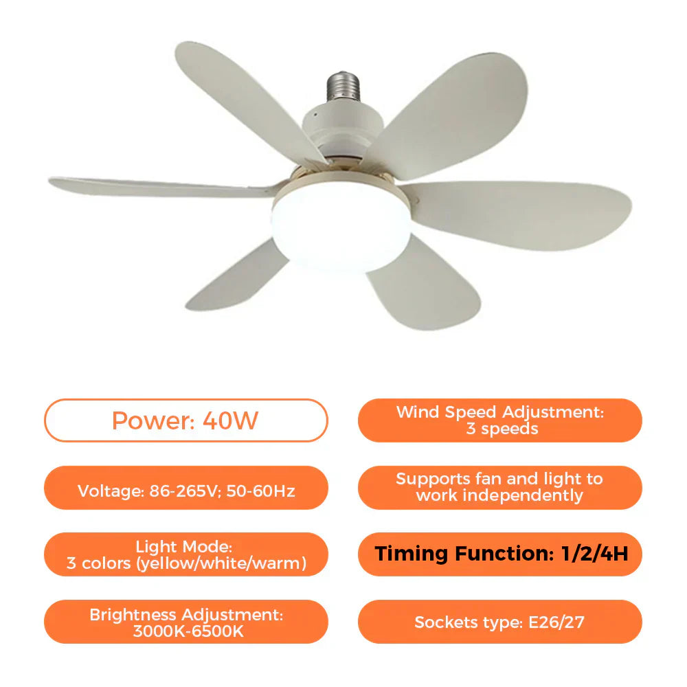 Deckenventilator mit LED-Licht | Karnz