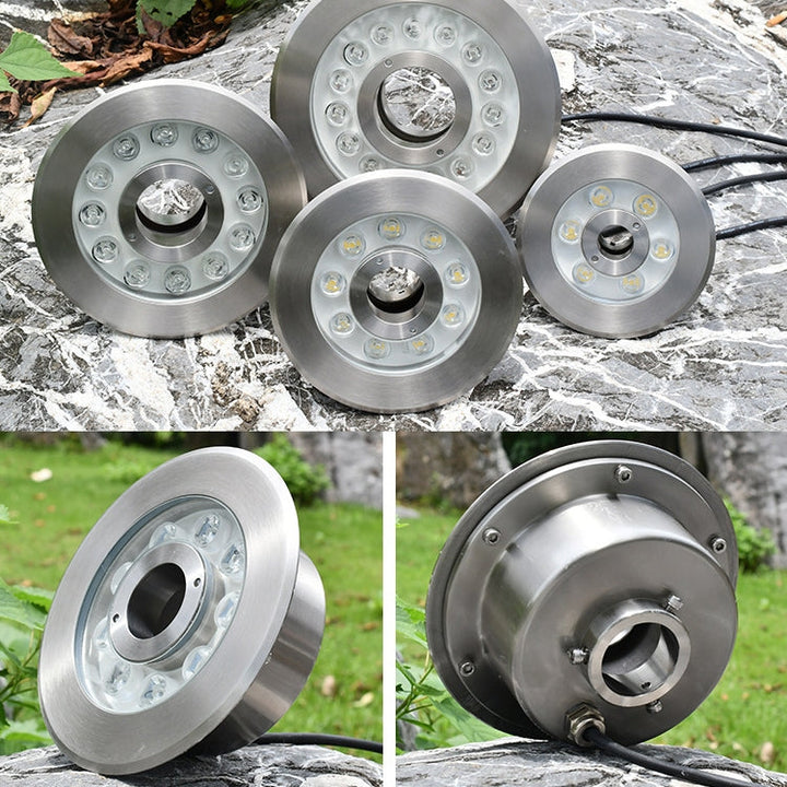 18W Landschaft Farbwechselring LED Edelstahl Unterwasserbrunnenlicht (Bunt)