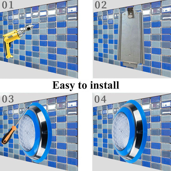18W LED Edelstahl Wandmontage Poolleuchte Landschaft Unterwasserleuchte (Farbiges Licht)