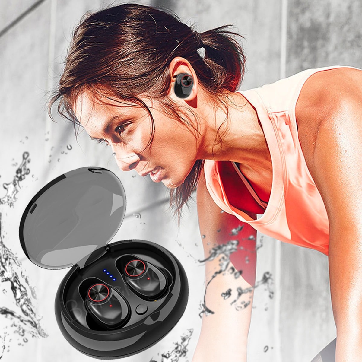 Kabelloser In-Ear-Kopfhörer Bluetooth V5.0 (schwarz) | Karnz