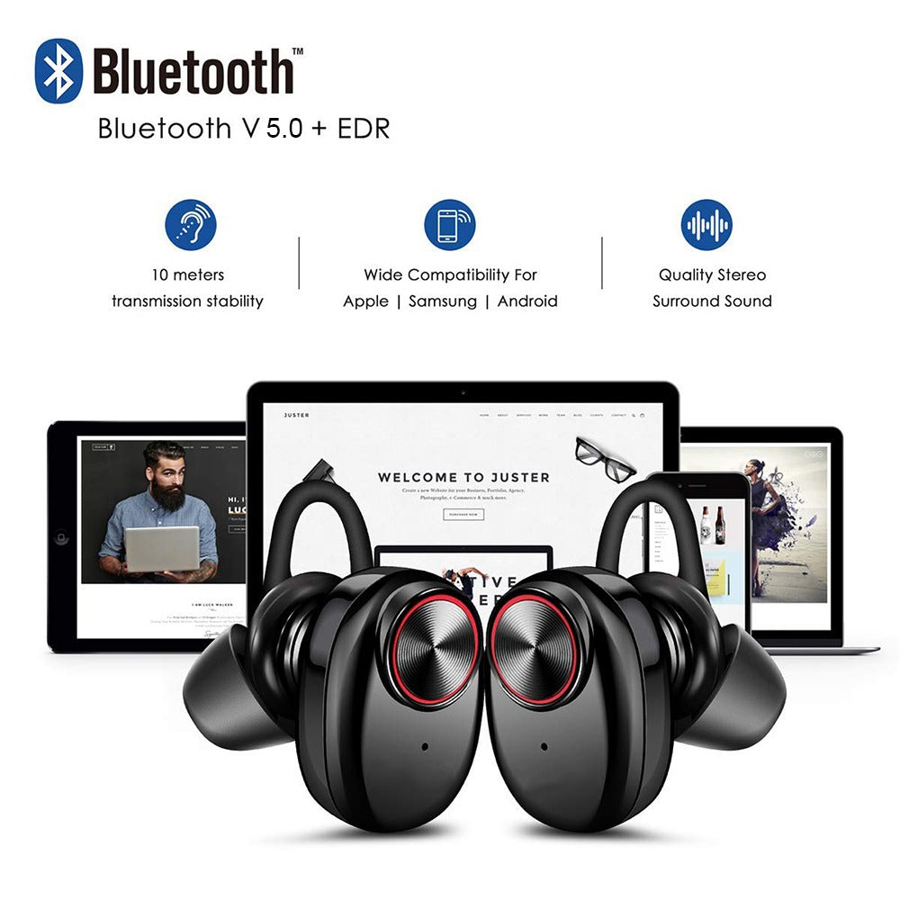 Kabelloser In-Ear-Kopfhörer Bluetooth V5.0 (schwarz) | Karnz