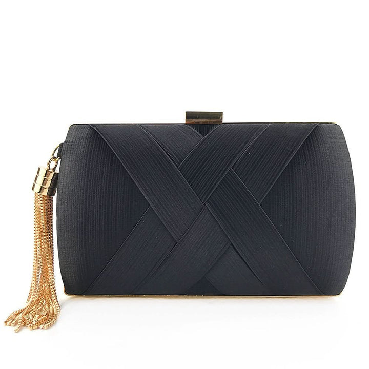 Bellavine Satin-Abendclutch | Luxuriöse Quastenhandtasche für Hochzeiten, Galas und elegante Abende