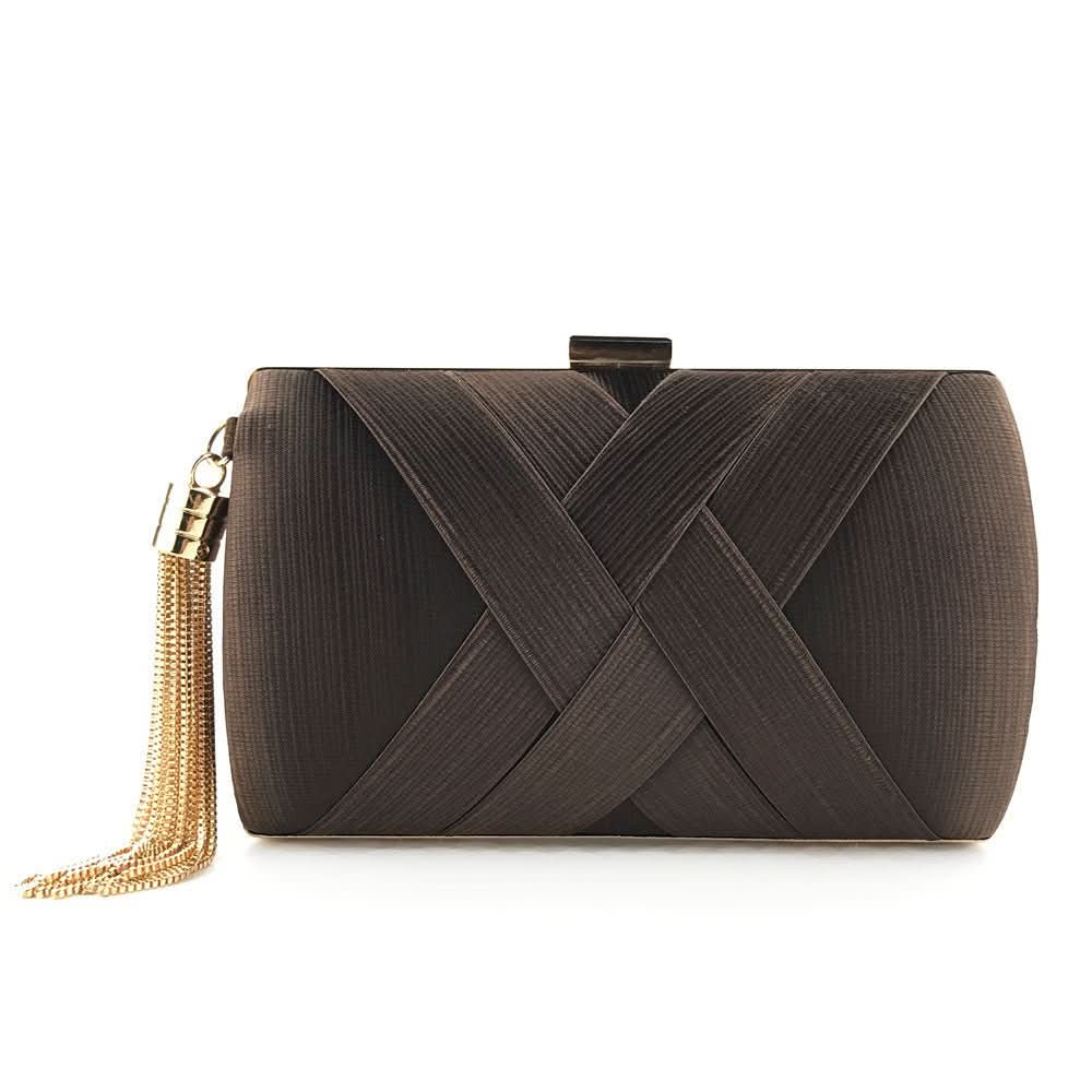 Bellavine Satin-Abendclutch | Luxuriöse Quastenhandtasche für Hochzeiten, Galas und elegante Abende