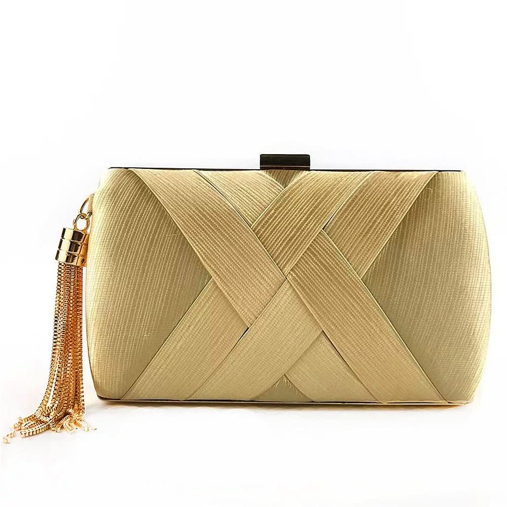 Bellavine Satin-Abendclutch | Luxuriöse Quastenhandtasche für Hochzeiten, Galas und elegante Abende