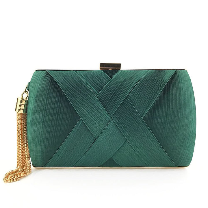 Bellavine Satin-Abendclutch | Luxuriöse Quastenhandtasche für Hochzeiten, Galas und elegante Abende