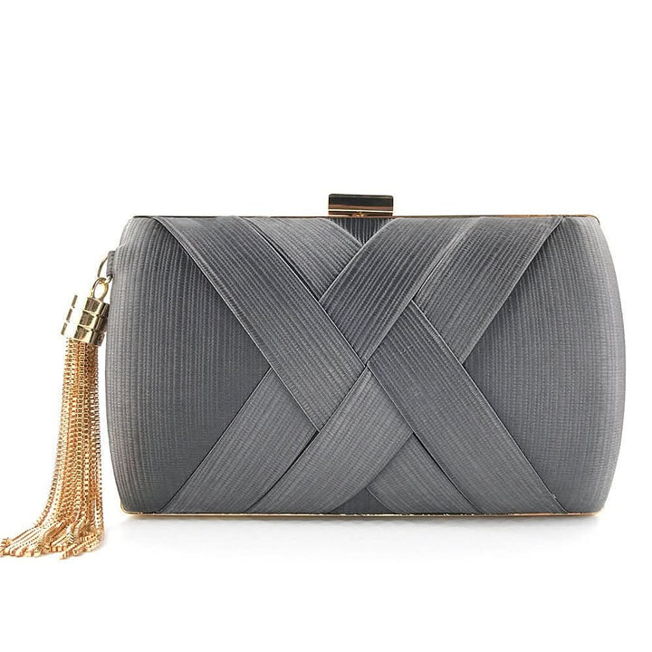 Bellavine Satin-Abendclutch | Luxuriöse Quastenhandtasche für Hochzeiten, Galas und elegante Abende