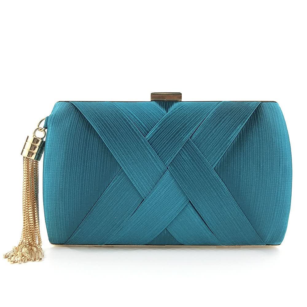 Bellavine Satin-Abendclutch | Luxuriöse Quastenhandtasche für Hochzeiten, Galas und elegante Abende