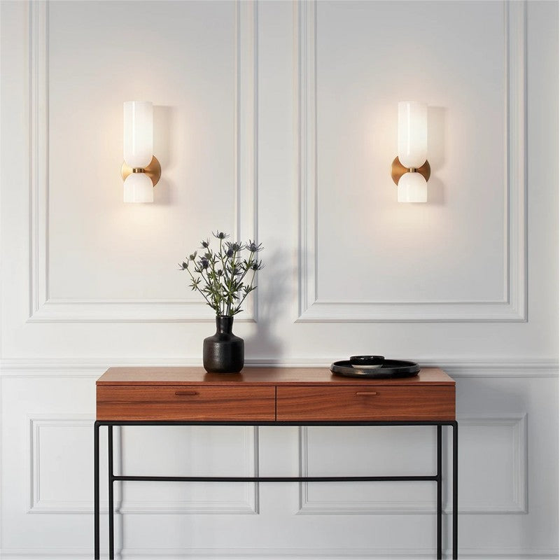 Glaswandleuchte mit Doppellampen-Design