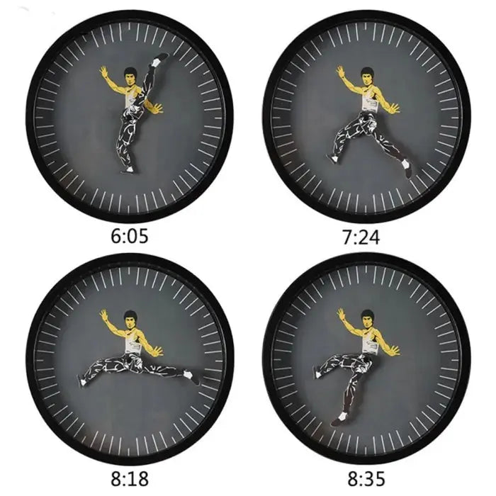 Einzigartige Kung Fu Wanduhr – Leise und stilvoll