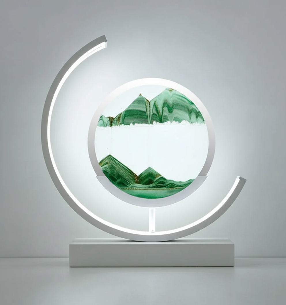 DuneGlow Tischlampe – Handgefertigte Ambientelampe mit beruhigendem Licht und modernem Design | Karnz