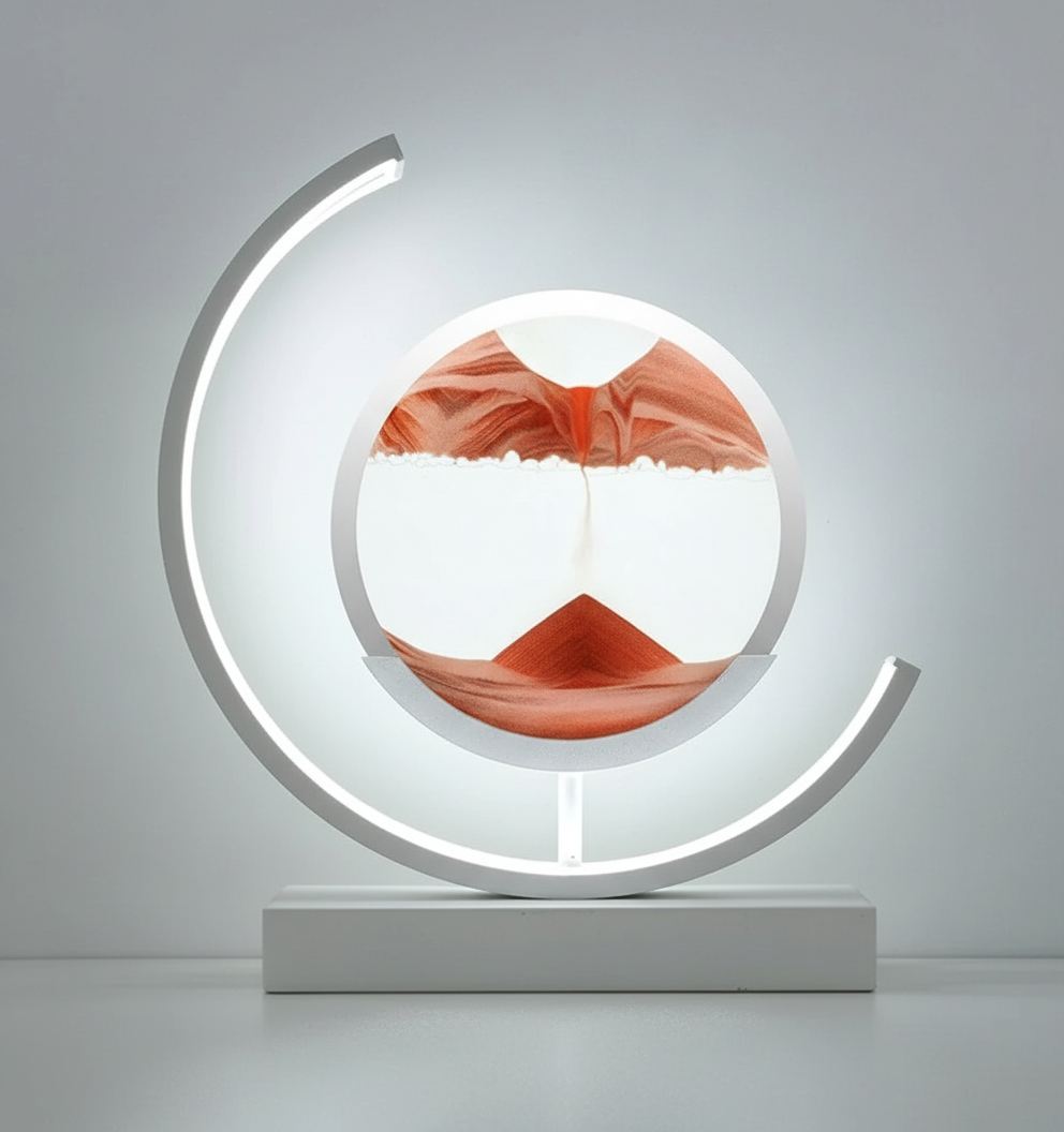 DuneGlow Tischlampe – Handgefertigte Ambientelampe mit beruhigendem Licht und modernem Design | Karnz