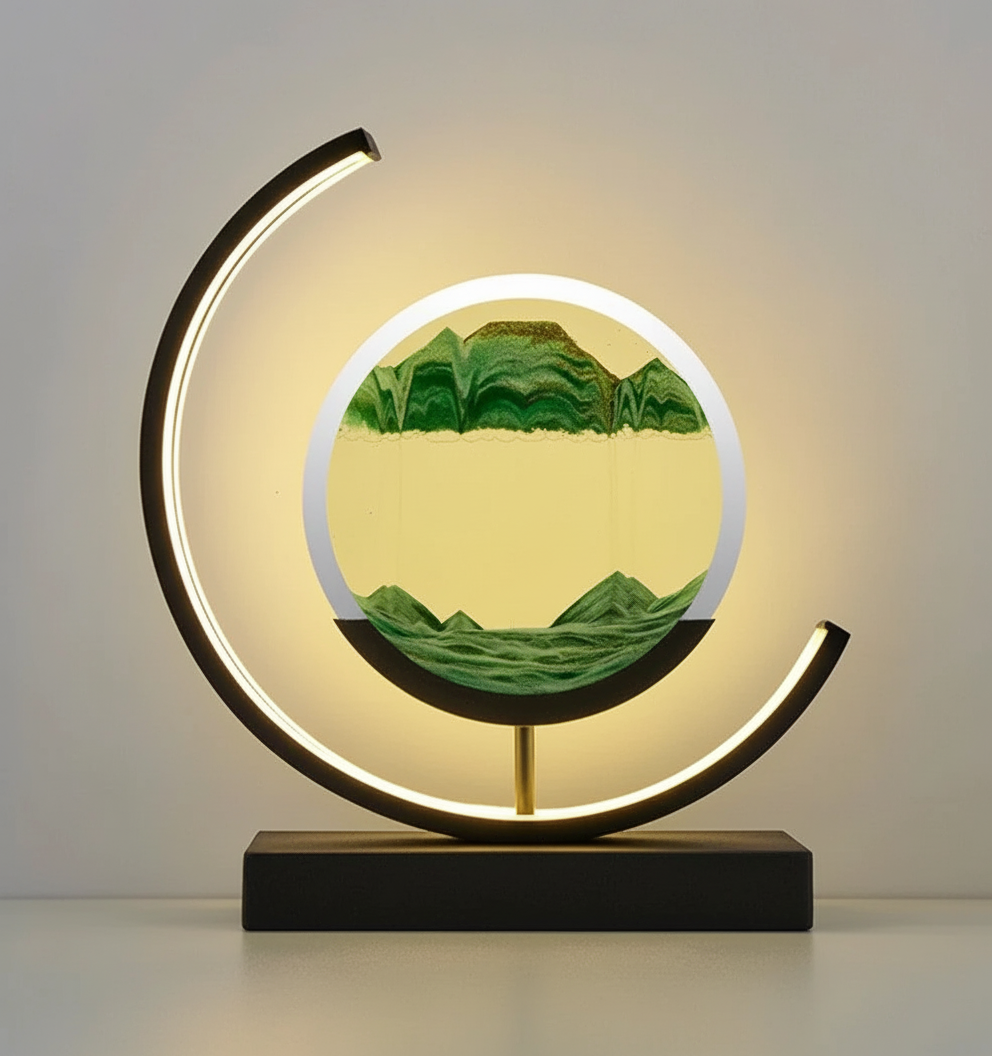 DuneGlow Tischlampe – Handgefertigte Ambientelampe mit beruhigendem Licht und modernem Design | Karnz