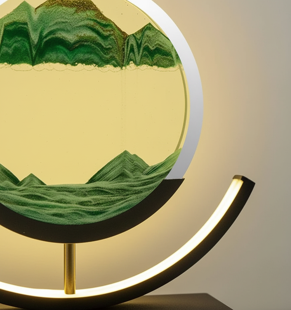 DuneGlow Tischlampe – Handgefertigte Ambientelampe mit beruhigendem Licht und modernem Design | Karnz