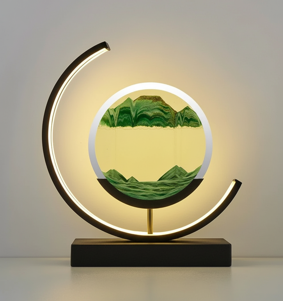 DuneGlow Tischlampe – Handgefertigte Ambientelampe mit beruhigendem Licht und modernem Design | Karnz