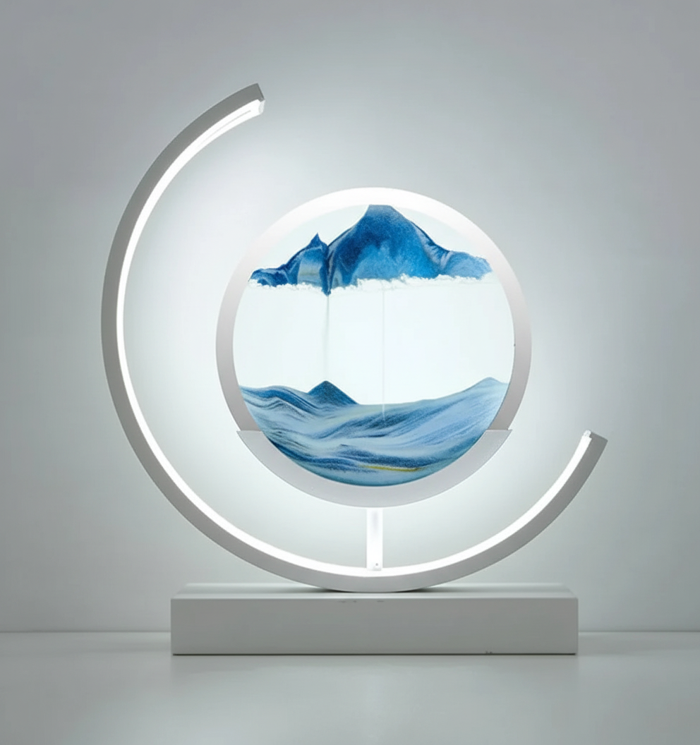 DuneGlow Tischlampe – Handgefertigte Ambientelampe mit beruhigendem Licht und modernem Design | Karnz