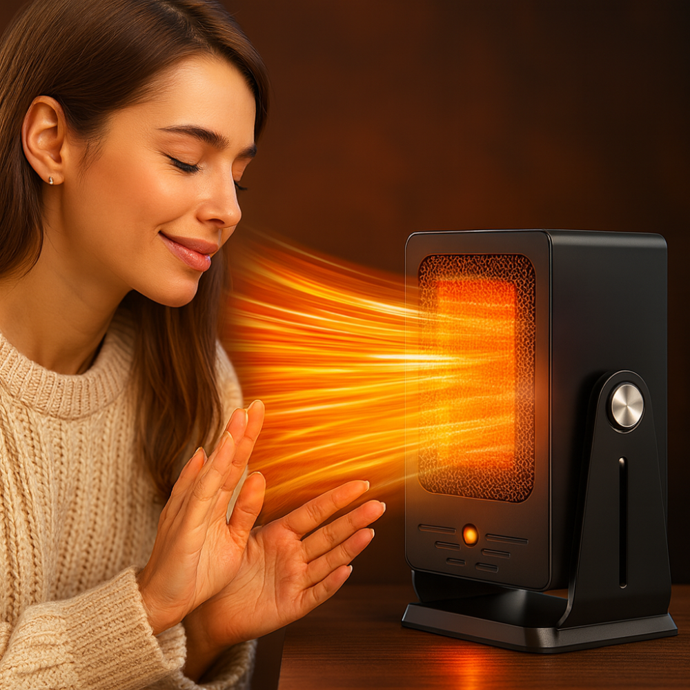 Elektrischer Heizlüfter, tragbar, Keramik, 900 W, einstellbares Thermostat