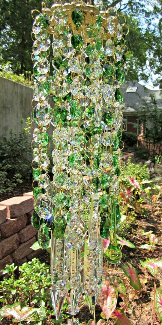 HarmonyGleam Kristall-Windspiel – Ruhige Gartendekoration