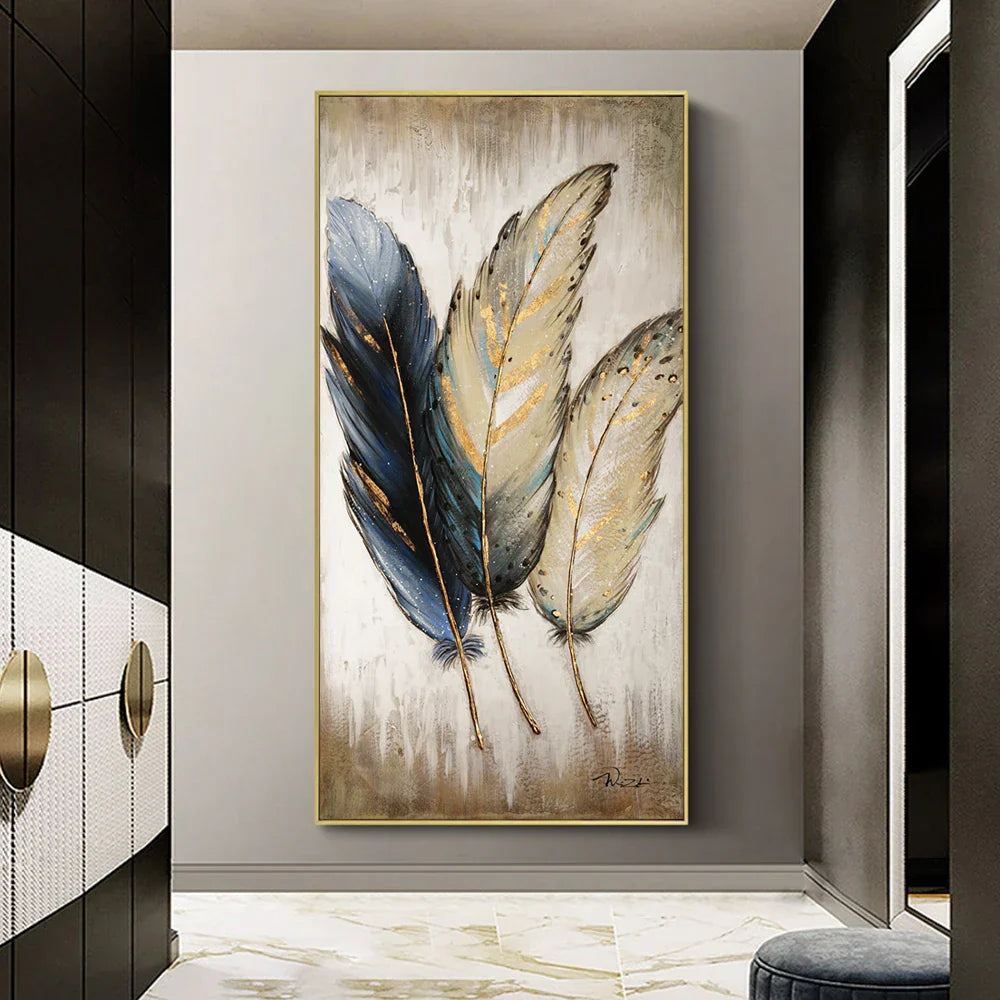 Elegante Federn Große Größen Wandkunst Fine Art Leinwanddrucke Schickes Bild Für Foyer Wohnzimmer Küche Kunst Für Zeitgenössische Inneneinrichtung