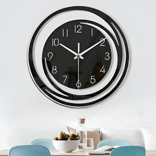 Karnz | Moderne schwarze Acryl-Wanduhr im skandinavischen Design 30 cm