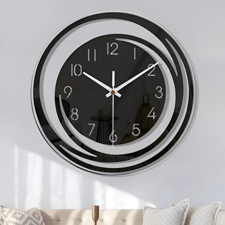 Karnz | Moderne schwarze Acryl-Wanduhr im skandinavischen Design 30 cm