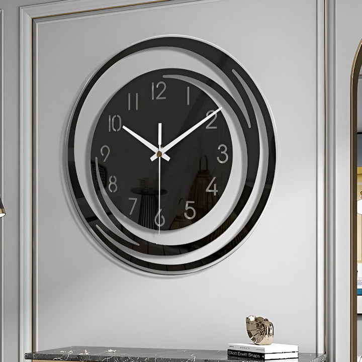 Karnz | Moderne schwarze Acryl-Wanduhr im skandinavischen Design 30 cm