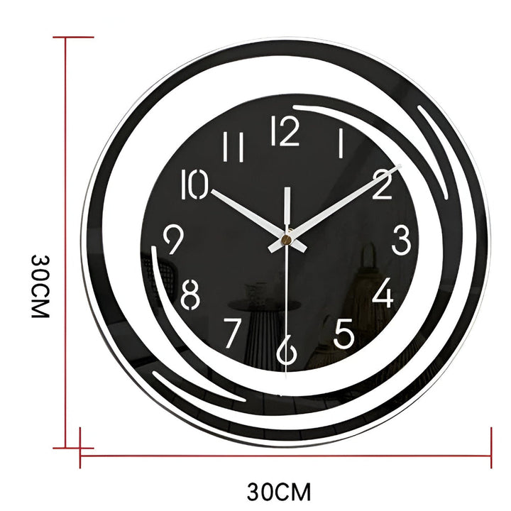 Karnz | Moderne schwarze Acryl-Wanduhr im skandinavischen Design 30 cm