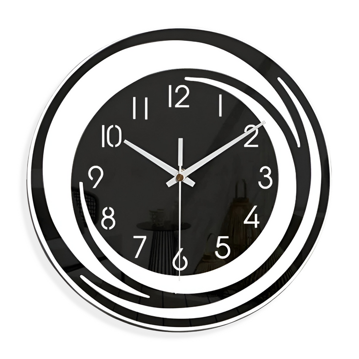 Karnz | Moderne schwarze Acryl-Wanduhr im skandinavischen Design 30 cm