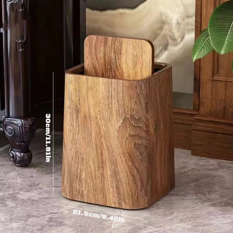 Eleganter Mülleimer im Marmordesign mit Schwingdeckel