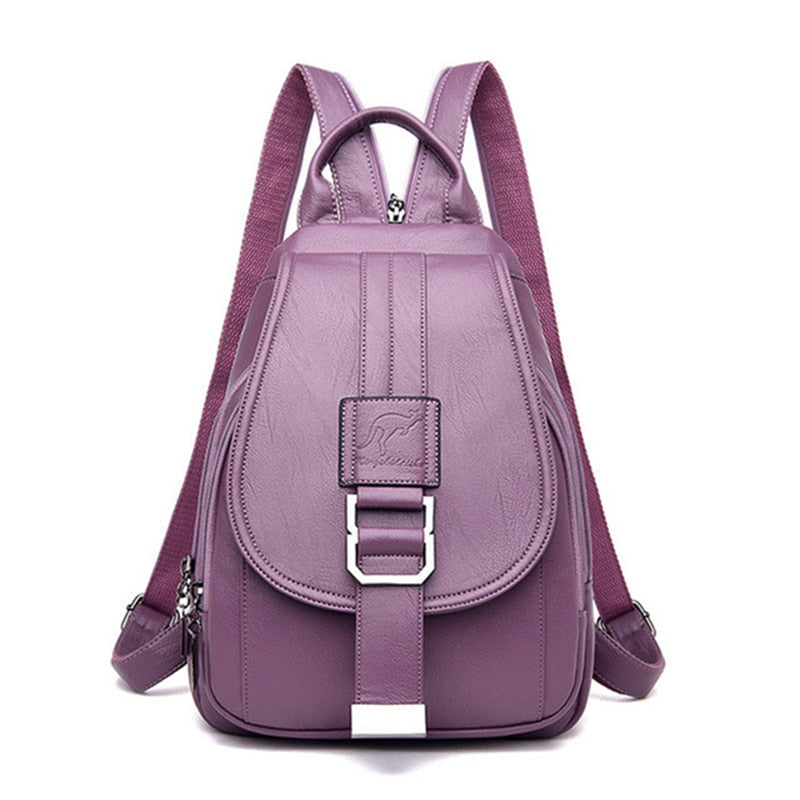 Damen Leder Rucksack mit Diebstahlschutzfach und kompakt Design | Karnz