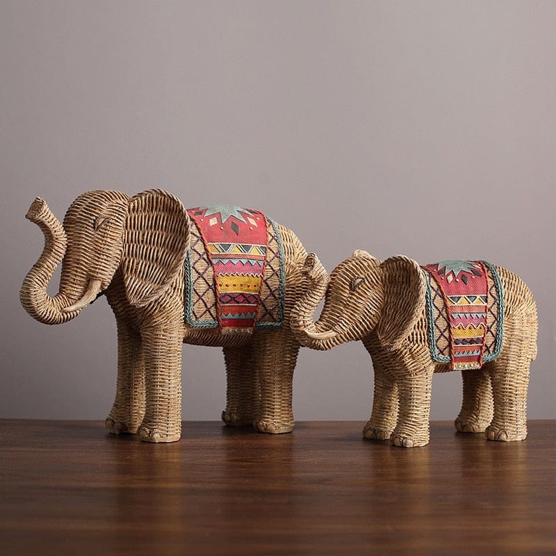 Elefant Rattan Statue Karnz