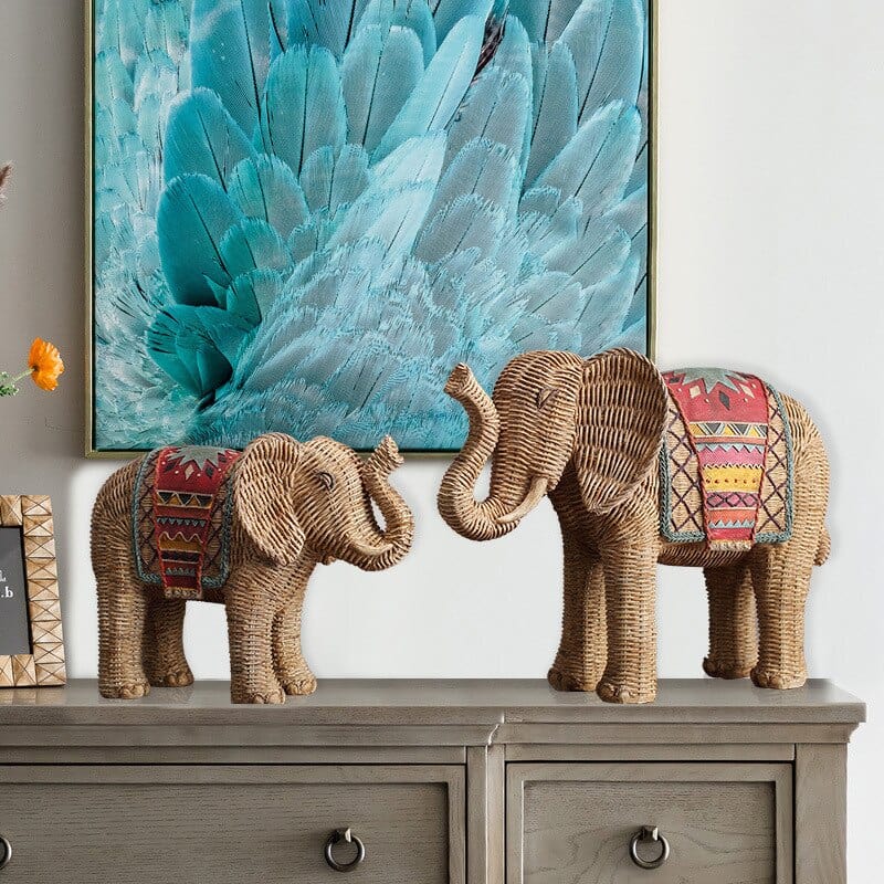 Elefant Rattan Statue Karnz