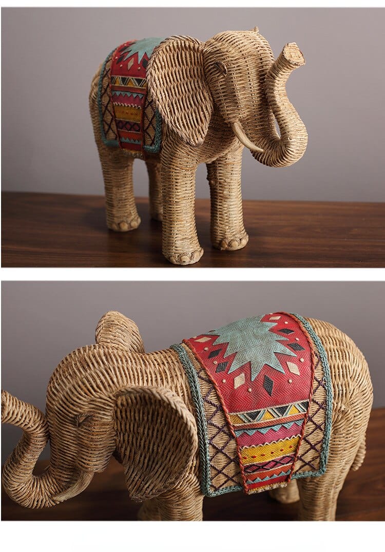 Elefant Rattan Statue Karnz