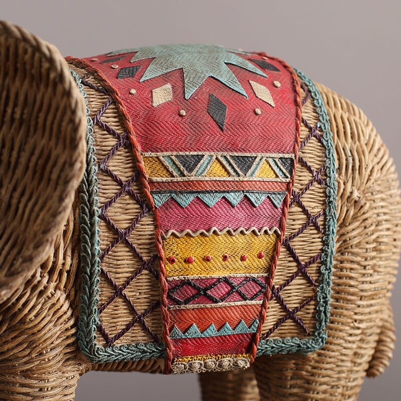 Elefant Rattan Statue Karnz