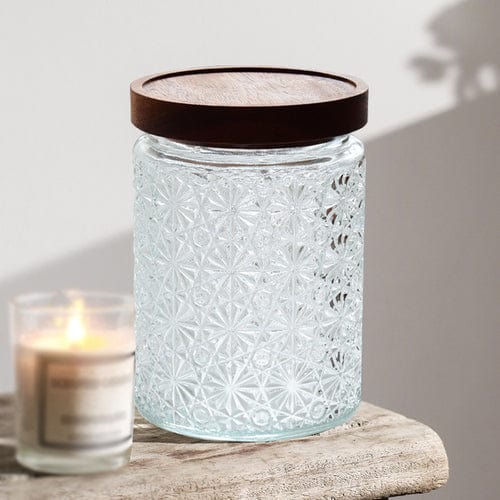 Prägung Blumen Glasbehälter Schüssel