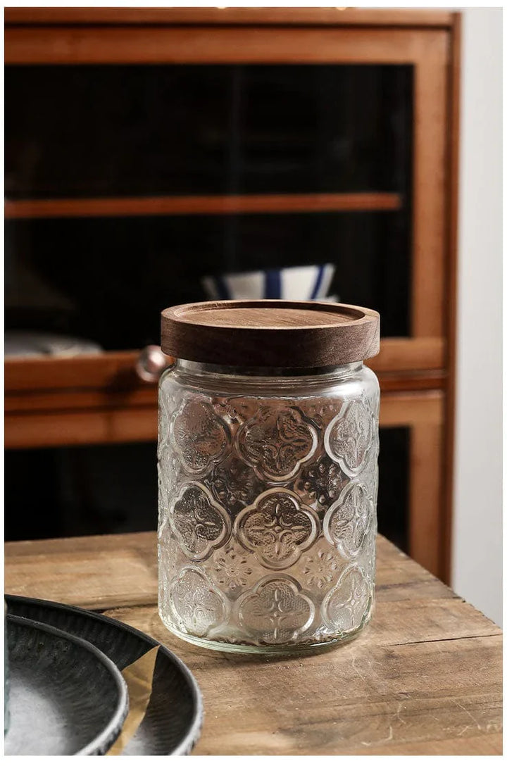Prägung Blumen Glasbehälter Schüssel
