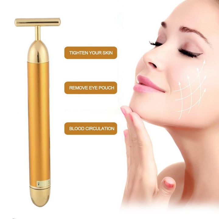 Gesicht T-Bar Gold-Massager | Karnz