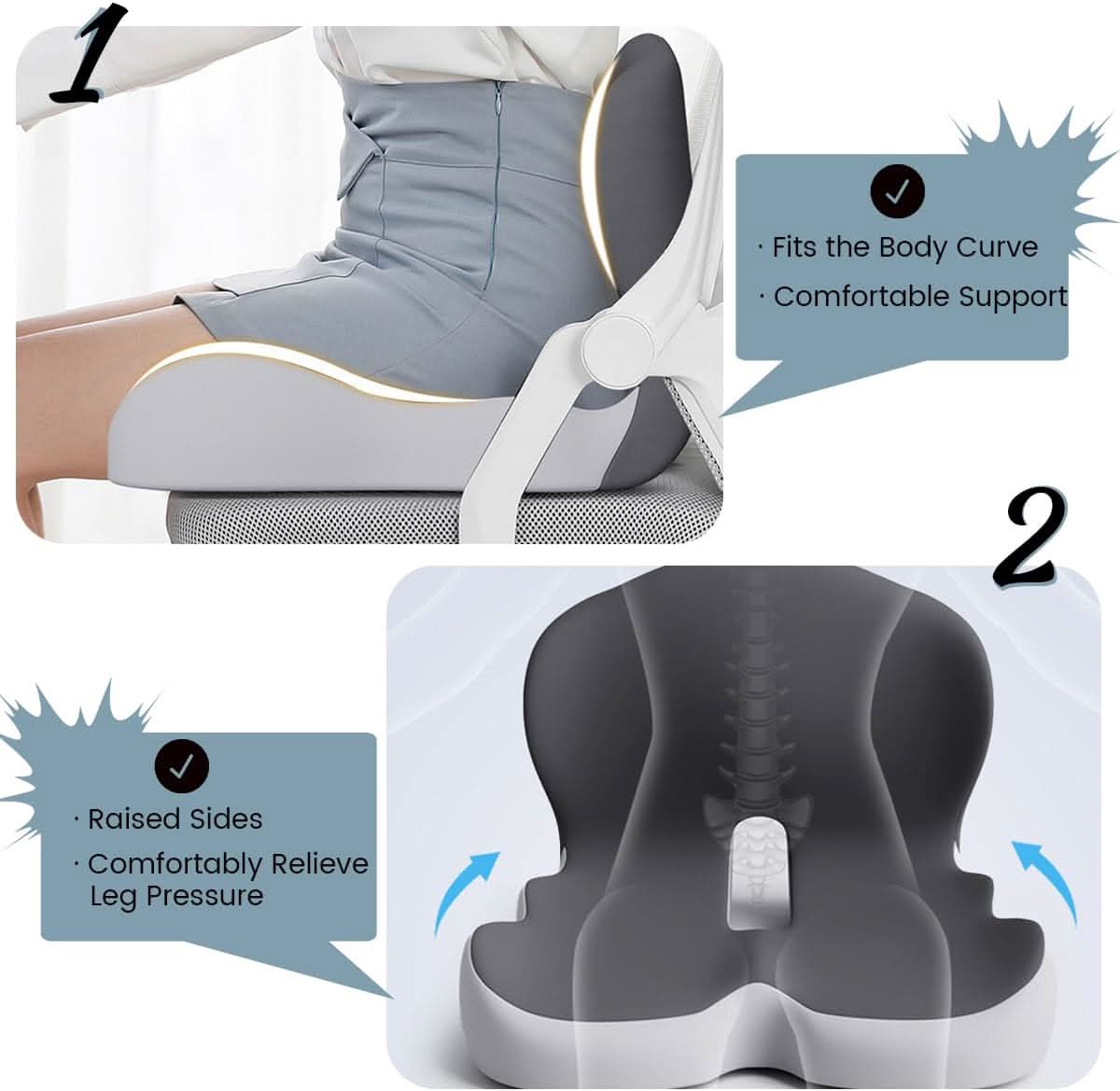 ErgoComfort Pad Memory Foam Sitzkissen | Karnz