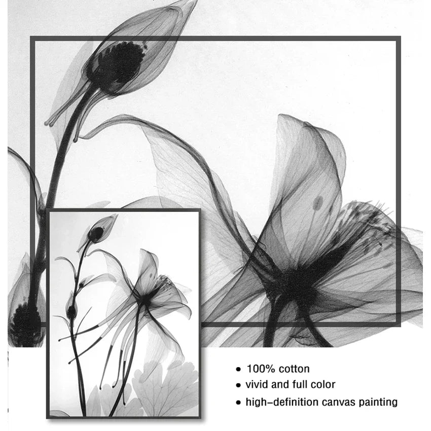 Exotische Blumen Minimalistische Schwarz Weiß Wandkunst Fein Kunst Leinwanddrucke Moderne Botanische Bilder Für Wohn Esszimmer Büro Dekor