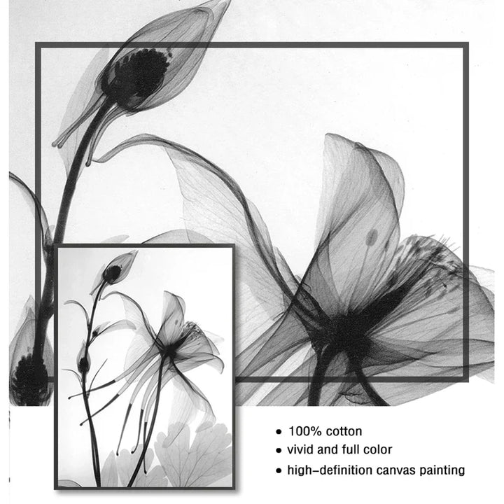 Exotische Blumen Minimalistische Schwarz Weiß Wandkunst Fein Kunst Leinwanddrucke Moderne Botanische Bilder Für Wohn Esszimmer Büro Dekor