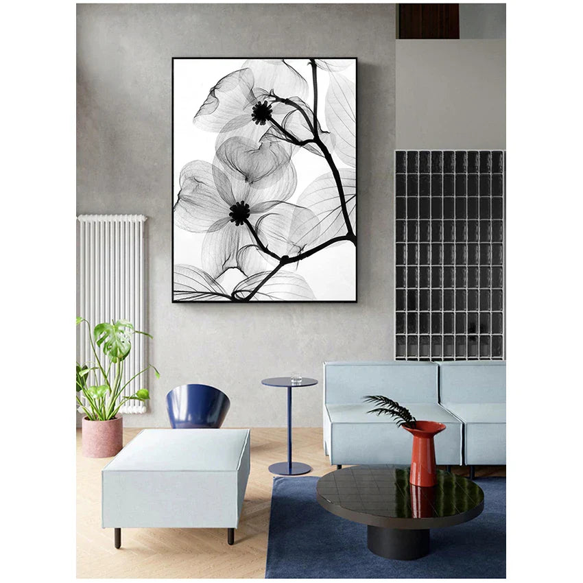 Exotische Blumen Minimalistische Schwarz Weiß Wandkunst Fein Kunst Leinwanddrucke Moderne Botanische Bilder Für Wohn Esszimmer Büro Dekor