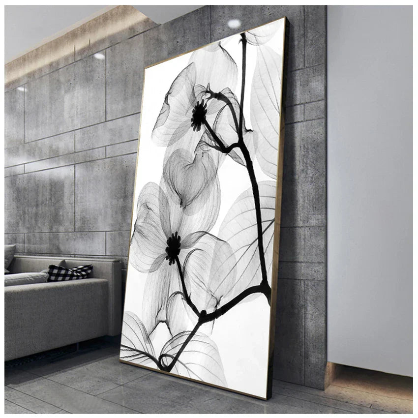 Exotische Blumen Minimalistische Schwarz Weiß Wandkunst Fein Kunst Leinwanddrucke Moderne Botanische Bilder Für Wohn Esszimmer Büro Dekor