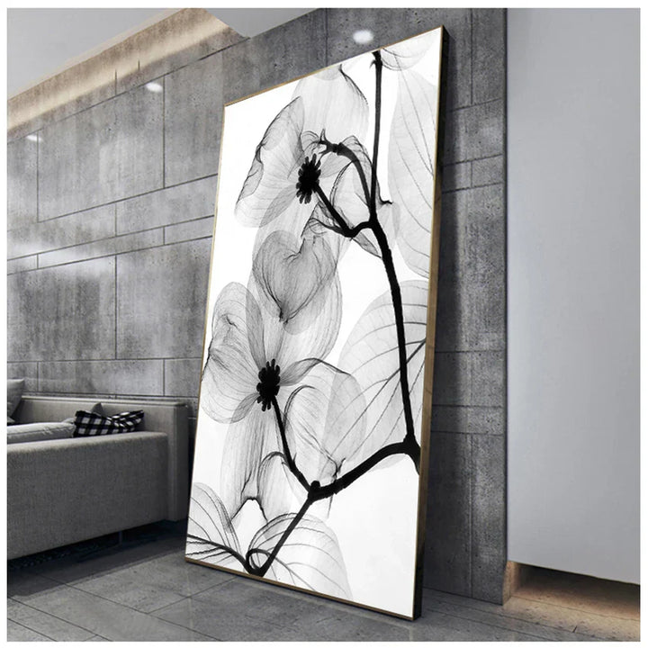 Exotische Blumen Minimalistische Schwarz Weiß Wandkunst Fein Kunst Leinwanddrucke Moderne Botanische Bilder Für Wohn Esszimmer Büro Dekor