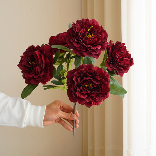 Künstliche 5 große Kopf-Peonienblumen